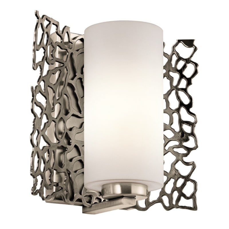 Kinkiet designerski szklany klosz Silver Coral 1xE27 60W Kichler