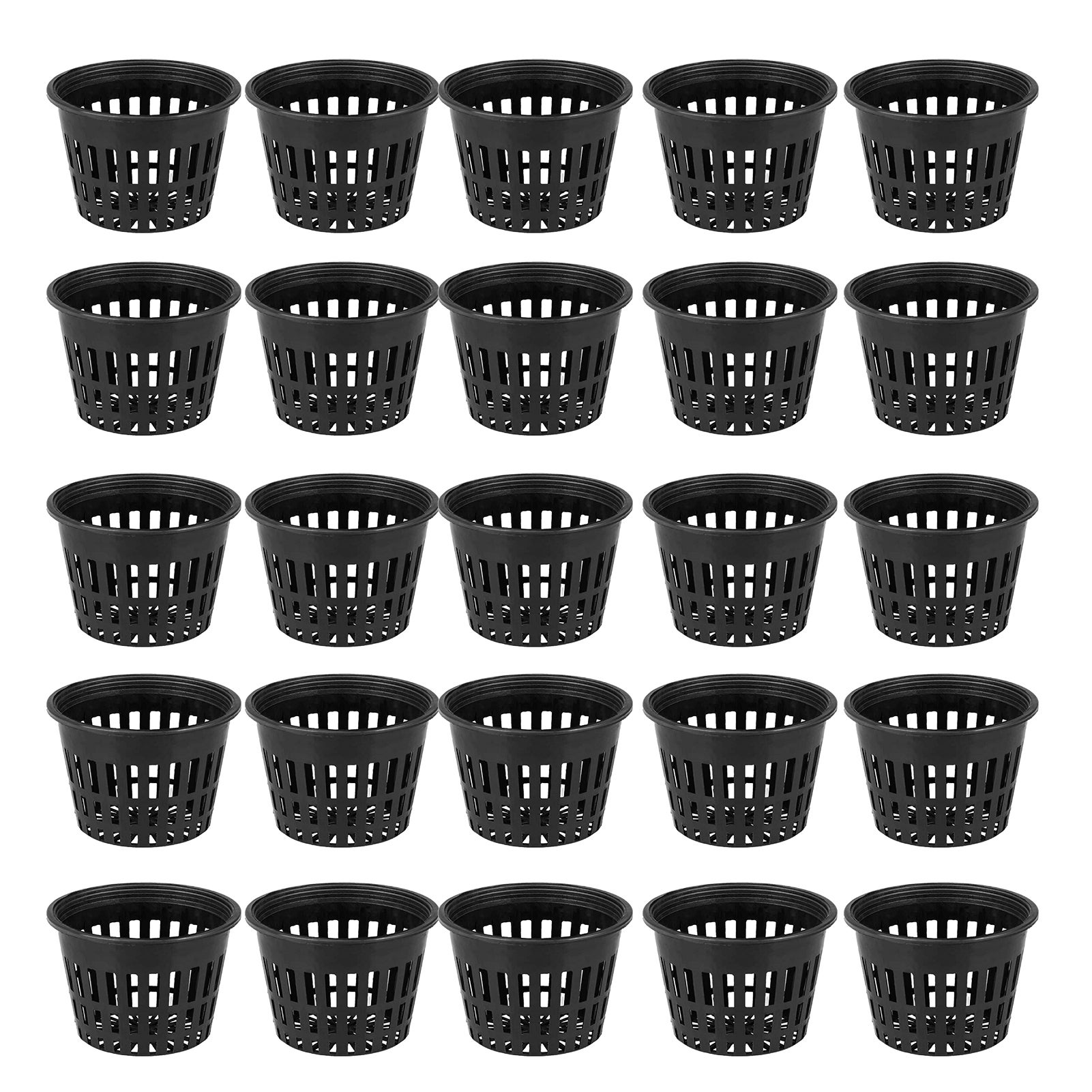 25 szt. ogród Slotted siatka siatka kubek 3 Inch Hydroponic Planting kosz ogród okrągły plastikowy siatka doniczka do Hydroponics balkon biuro rośliny