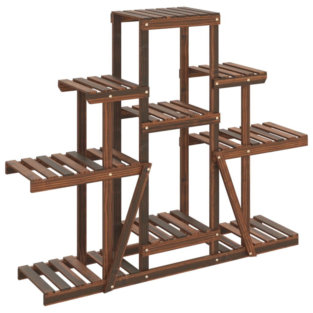 Kwietnik Drewniany 96 cm Opalany Brąz 110x25x96 cm na Balkon do Salonu