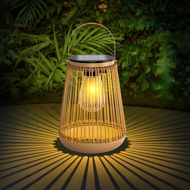 Zewnętrzne lampy solarne do ogrodu, wisząca metalowa latarnia solarna, wodoodporna dekoracja do użytku na zewnątrz, na patio, podwórku, ganku, trawni