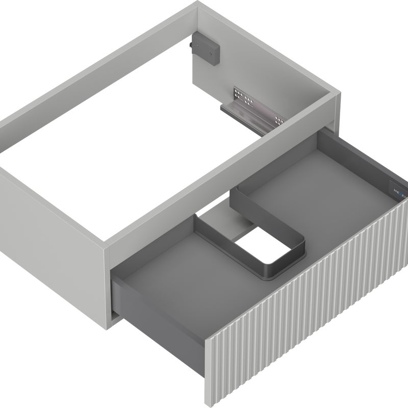Mexen Rivel szafka łazienkowa podumywalkowa 70 cm, 1 szuflada, ryflowana , szara mat - 91A20-07023-1-BF62