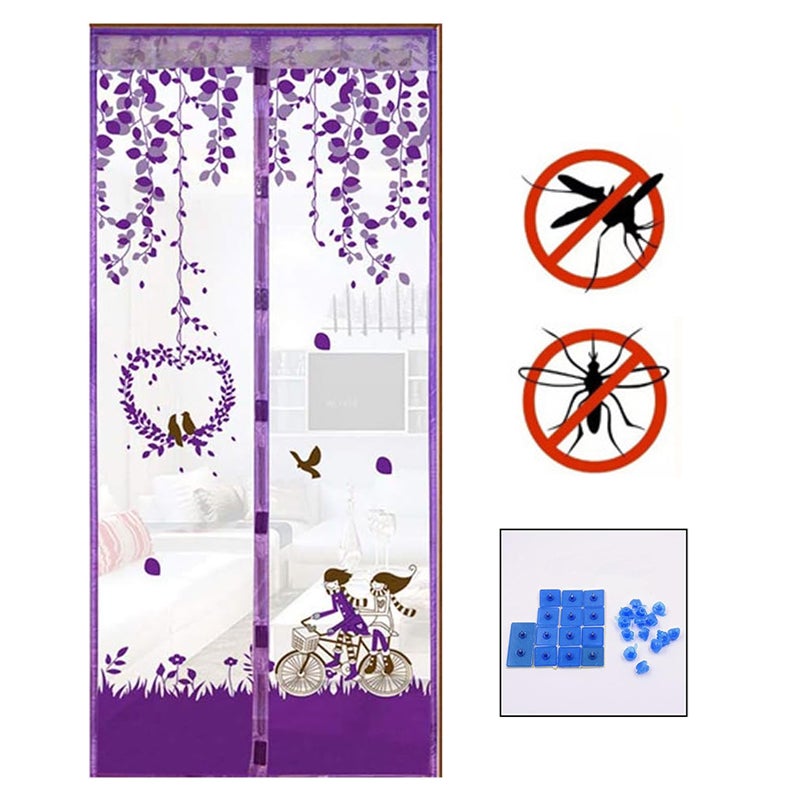 Magnetyczna moskitiera Violet cm Letnia kurtyna drzwiowa z systemem antykradzieżowym Trwała moskitiera idealna do kuchni