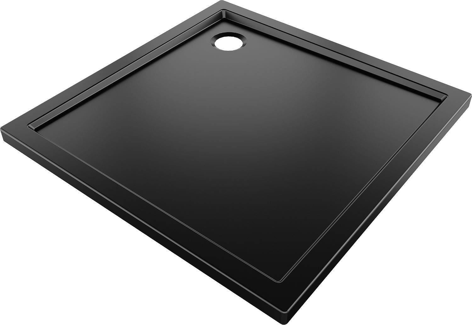 Mexen Flow brodzik kwadratowy slim 70 x 70 cm, czarny mat - 46S707070