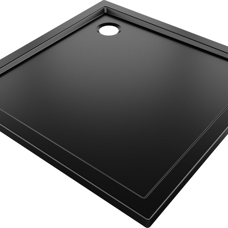 Mexen Flow brodzik kwadratowy slim 70 x 70 cm, czarny mat - 46S707070
