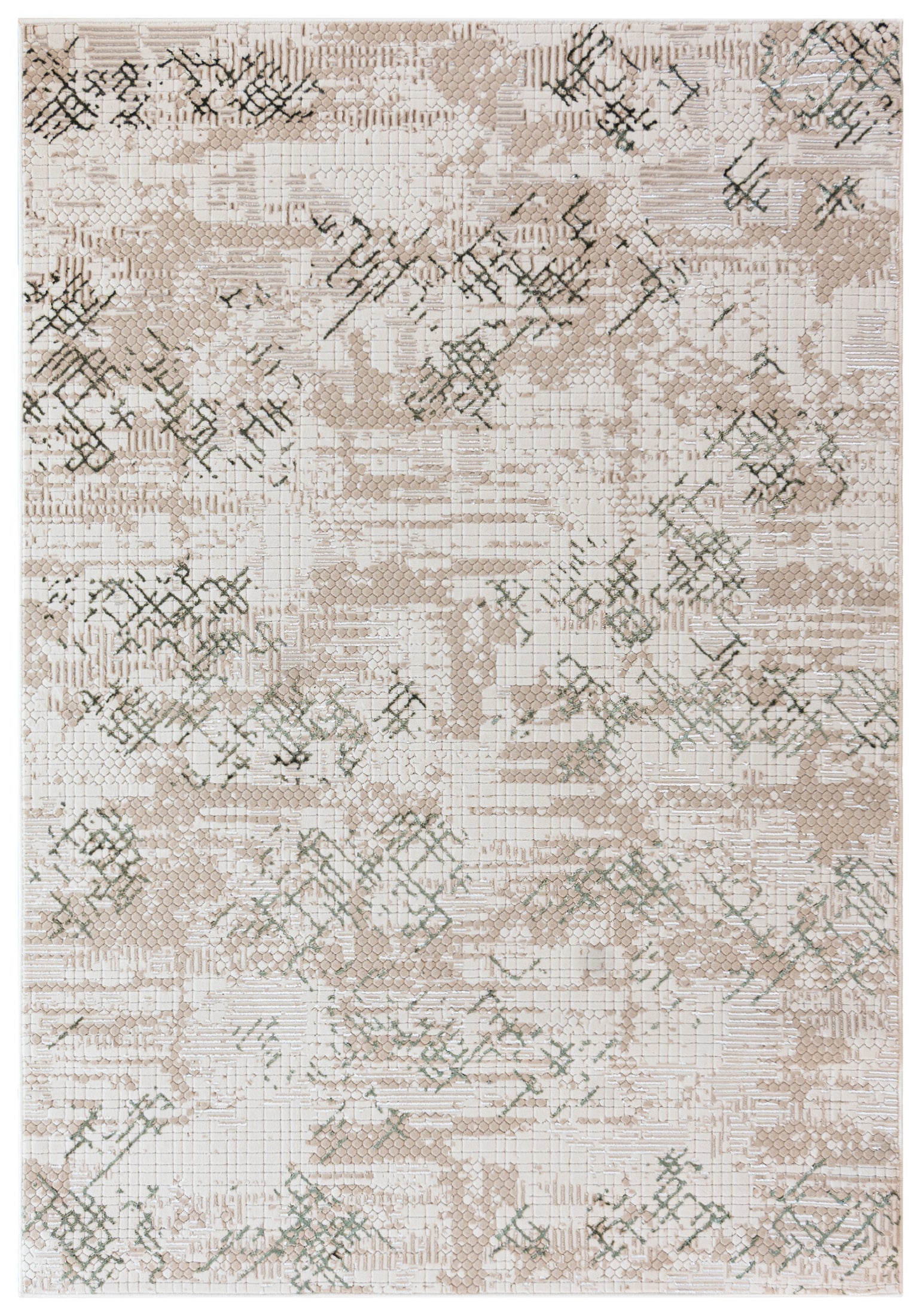 Dywan Nowoczesny Abstrakcyjny Trani Verde 160 x 230 cm beżowy, zielony 1 szt.