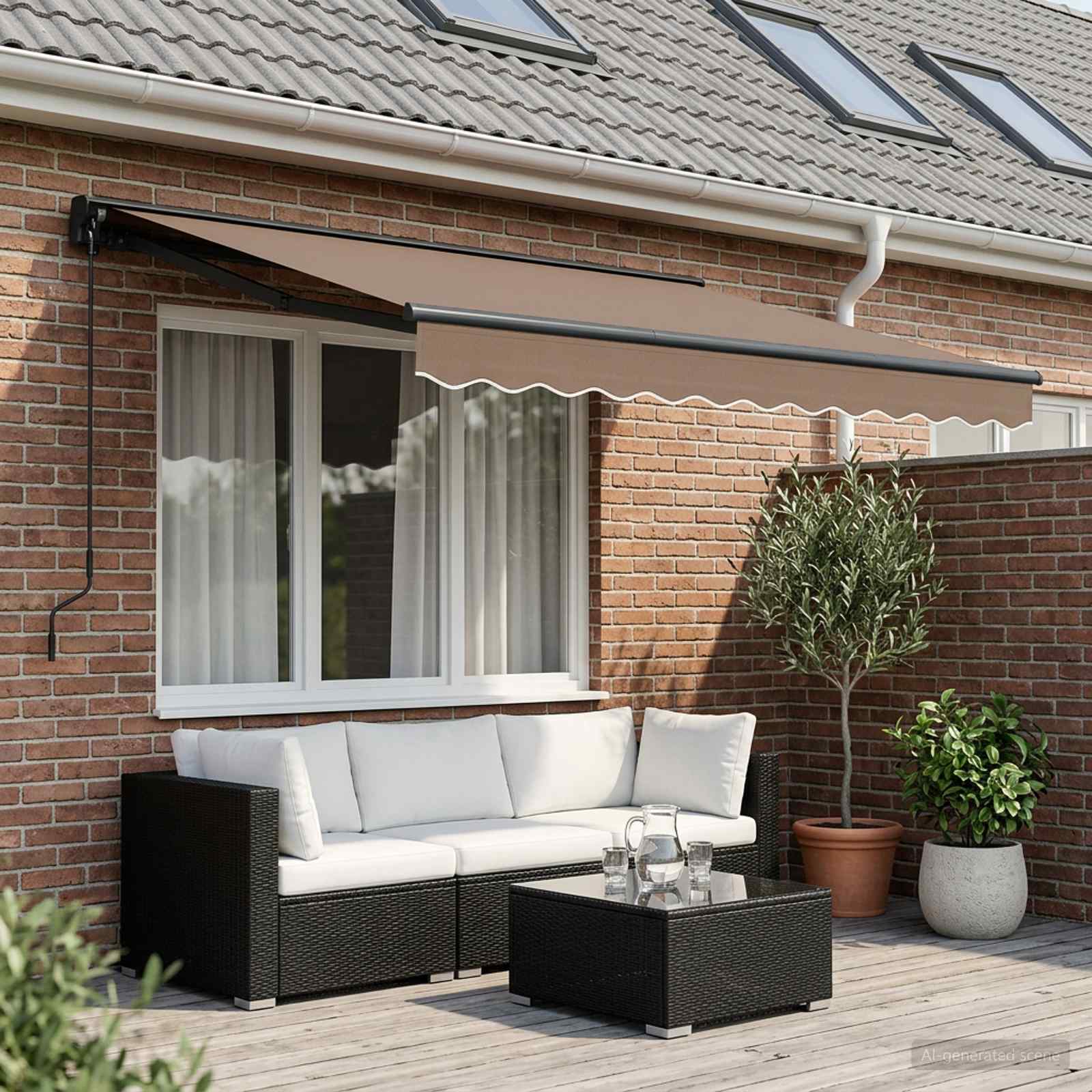Markiza wysuwana Ciemnoszary 3,5 x 2,5 m Poliester i aluminium vidaXL