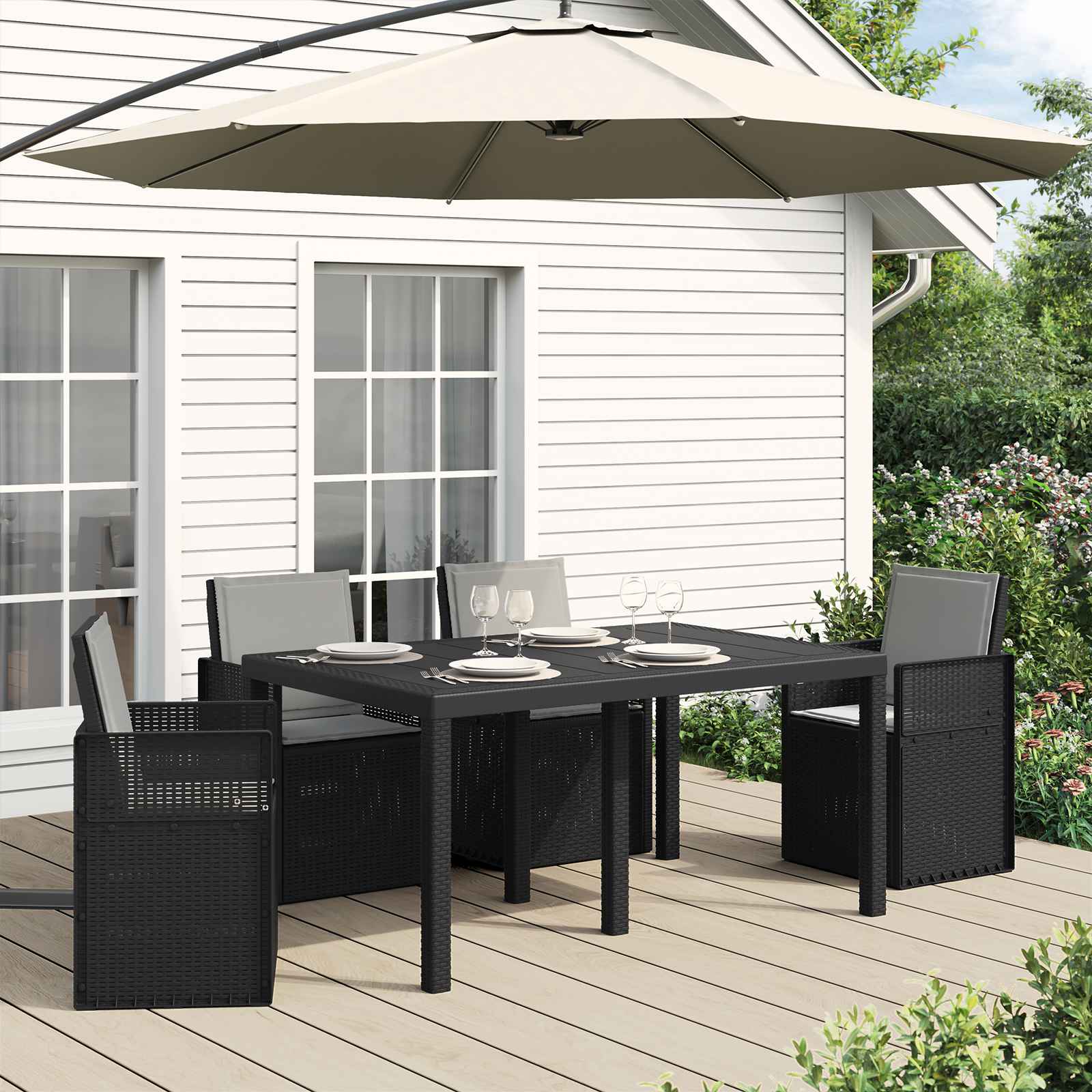 Poduszki na Siedzisko i Oparcie 4 pcs jasnoszary 47 x 45 x 2 cm vidaXL