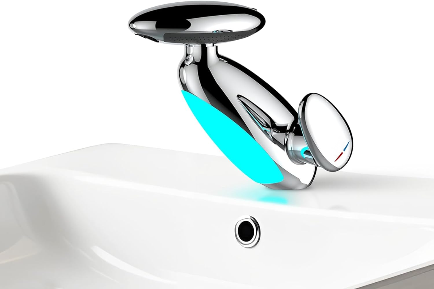 Rozkładana bateria łazienkowa – wielokolorowe diody LED, obrót 360°, 4 tryby natrysku, chromowany srebrny