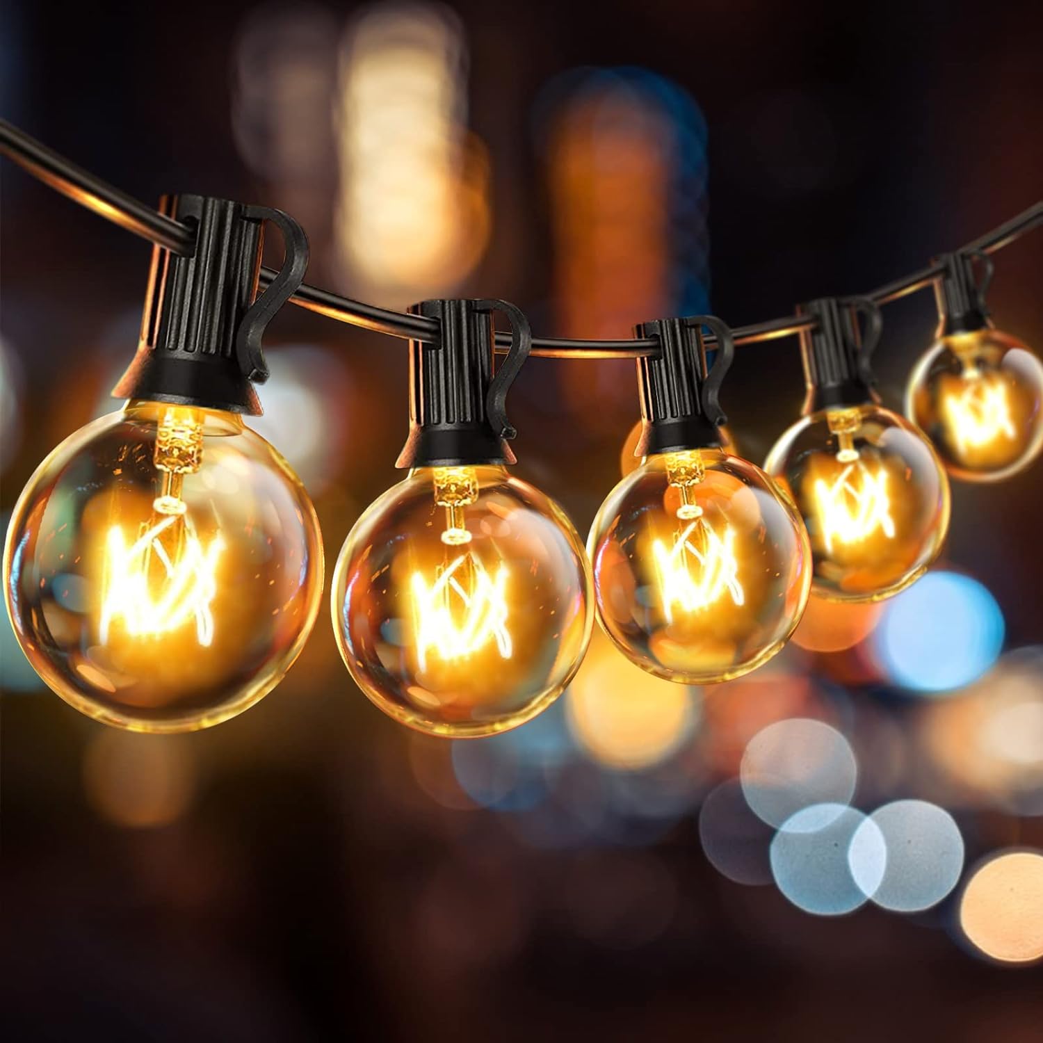 7,62M 25+2 Ampułki Girlanda Żarówkowa Zewnętrzna i Wewnętrzna, Girlanda Lumineuse Extérieur G40, Girlanda Bożonarodzeniowa Łączona IP65 - Biały Ciepły
