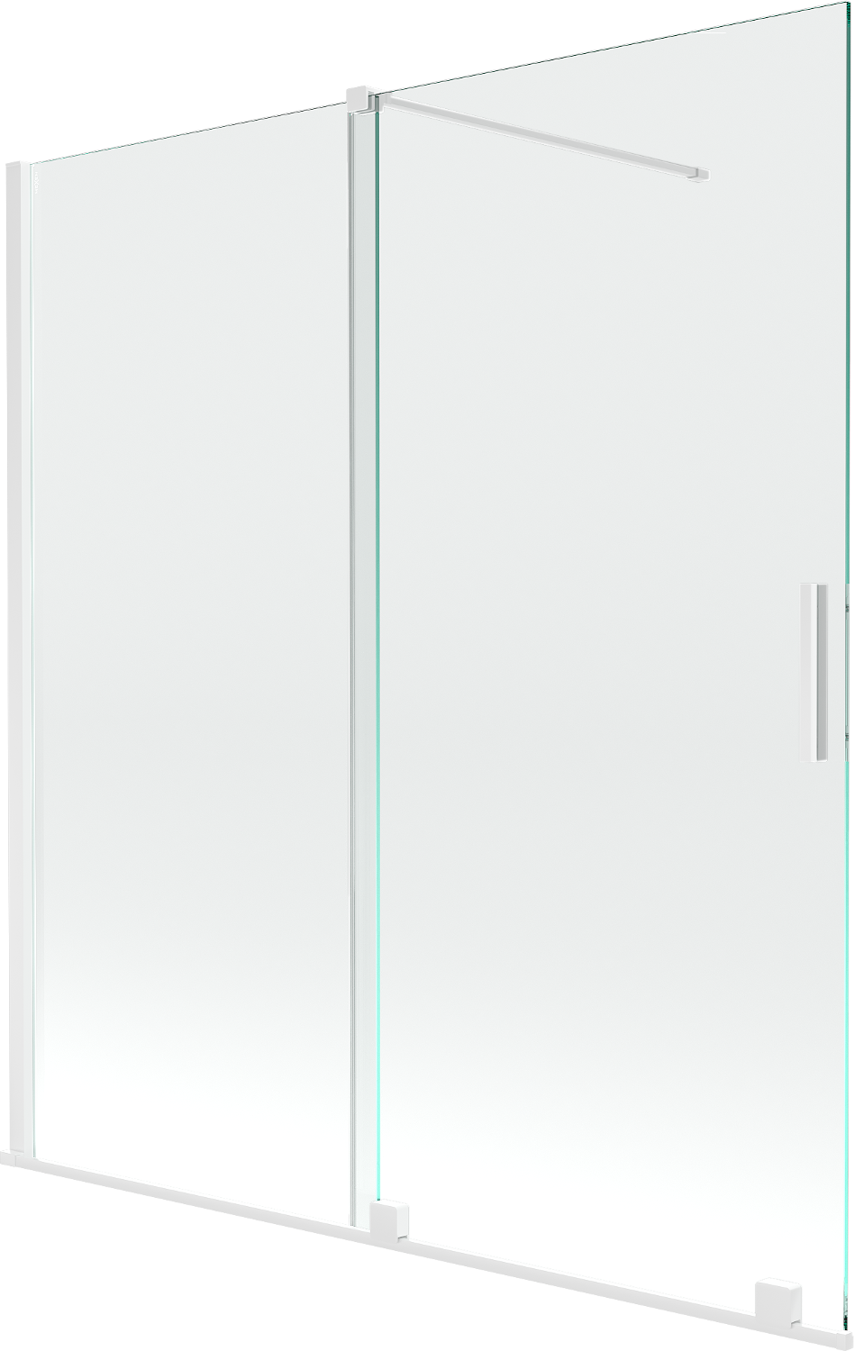 Mexen Velar parawan nawannowy 2-skrzydłowy rozsuwany 150 x 150 cm, transparent, biały - 896-150-000-01-20