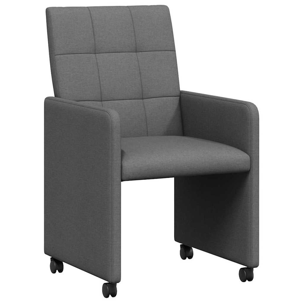 Krzesełka jadalne na kółkach 2 pcs ciemno szary 58 x 65 x 94 cm