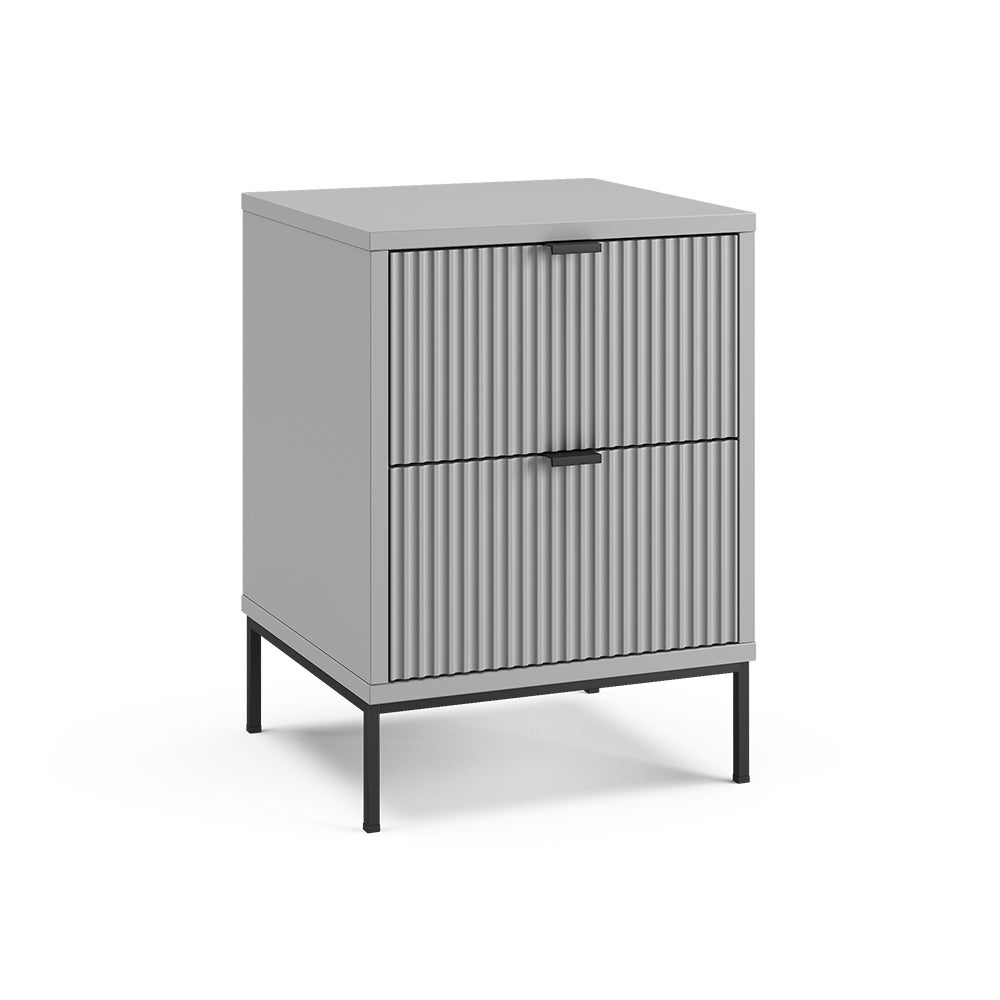 Vicco Stolik nocny Eliza, Szary/Czarny, 40 x 55.4 cm z 2 szufladami