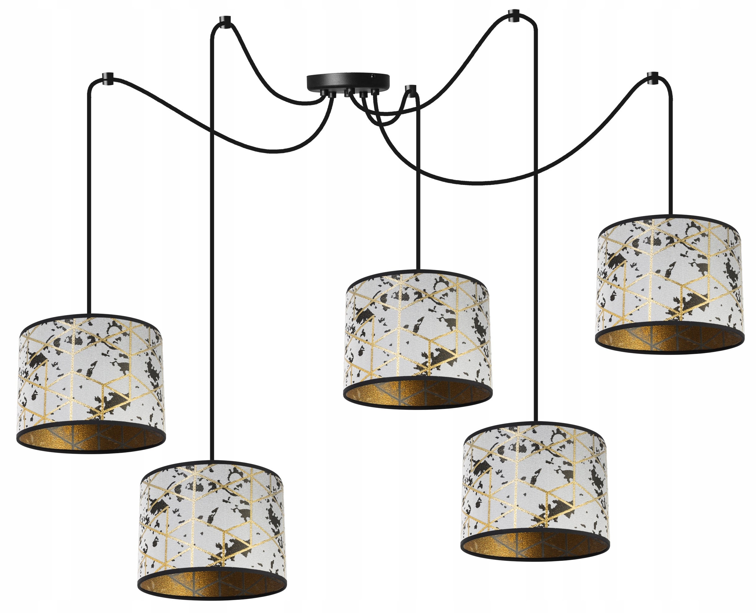 Lampa sufitowa wisząca Light Home LH Pająk Werona 5x E27 60W szary/złoty