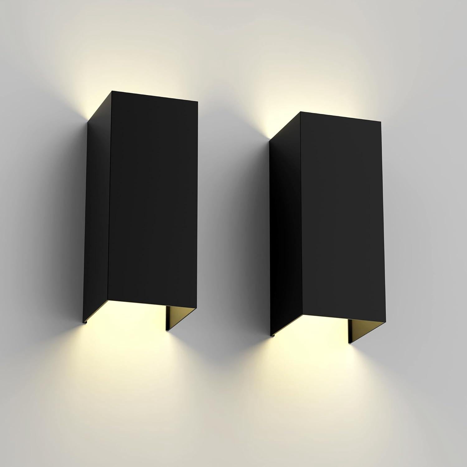 Kinkiet LED do użytku wewnątrz i na zewnątrz, 2 x 12 W, regulowany kąt świecenia, wodoodporność IP65 — nowoczesny design do domu, ogrodu, tarasu, salo