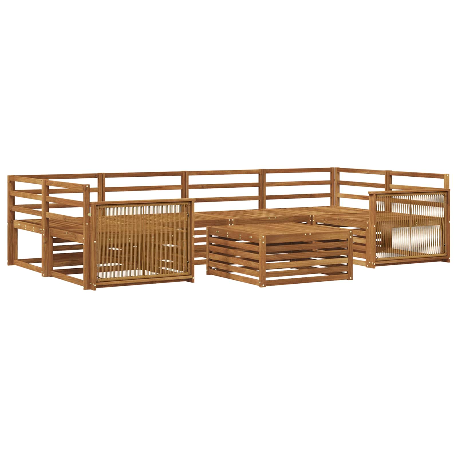 Zestaw sof na zewnątrz 7 pcs naturalny Lite Drewno Akacji