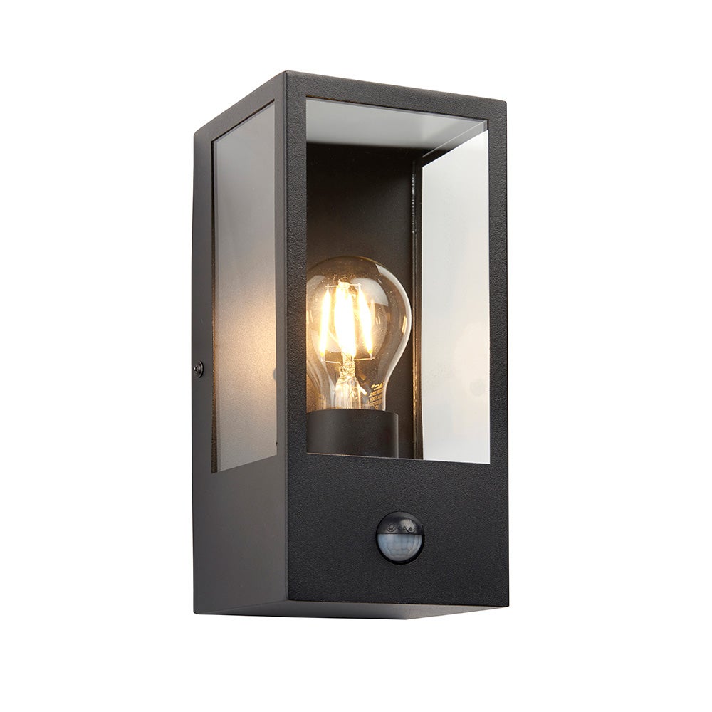 Kinkiet zewnętrzny LED OXFORD PIR 10W 4000K 900lm metal czarny matowy-przezroczysty wym:23,8x12x12,7cm IP44 Endon