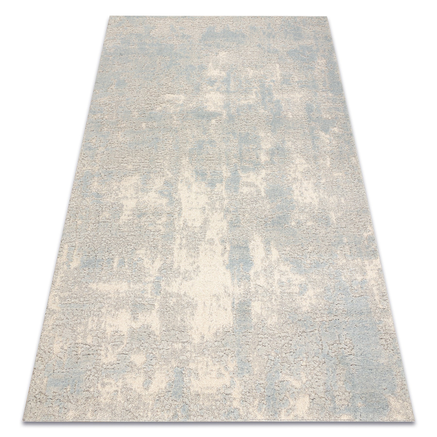 Dywan FLUX 461.46.AE500 wełniany OSTA - Abstrakcja, strukturalny, loftowy szary / niebieski 160x230 cm