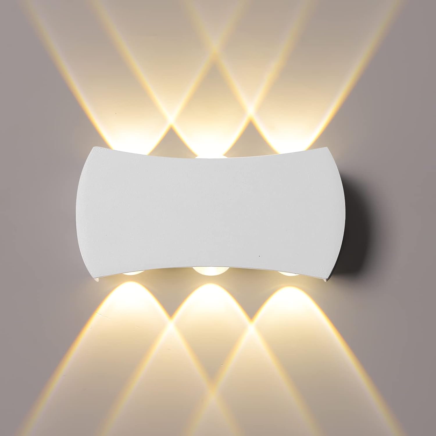 Kinkiet wewnętrzny LED 6 W, wodoodporny IP65, zewnętrzny, 1200 lm, nowoczesny, aluminiowy kinkiet 3000 K, czarny