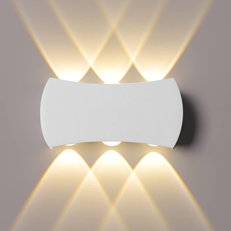 Kinkiet wewnętrzny LED 6 W, wodoodporny IP65, zewnętrzny, 1200 lm, nowoczesny, aluminiowy kinkiet 3000 K, czarny