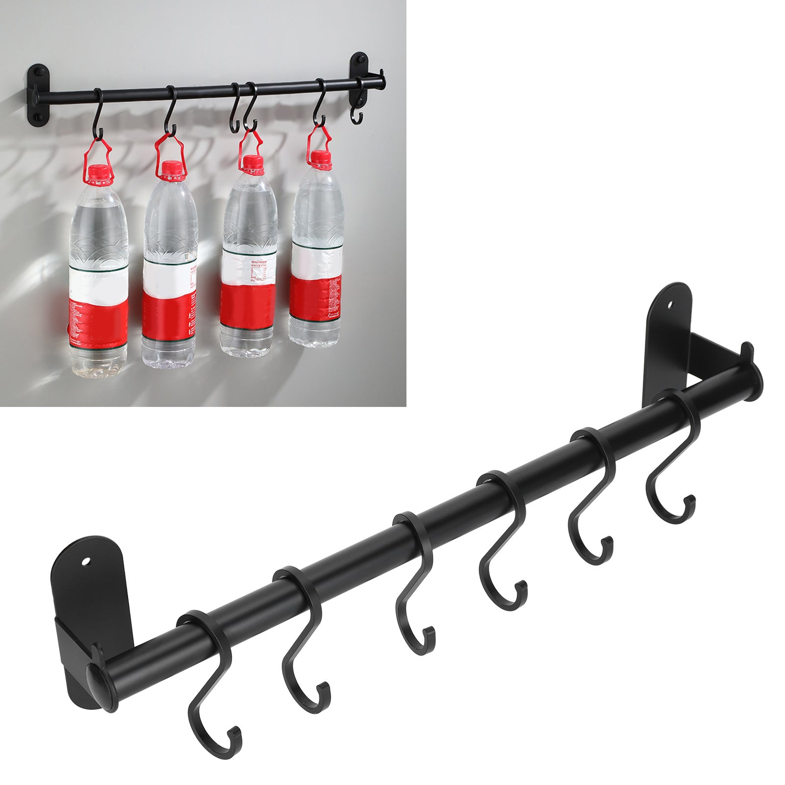 40cm 6 haczyki pokrywka garnka wieszak Punch WallMounted przechowywanie uchwyt kuchnia Utensil stojak organizer