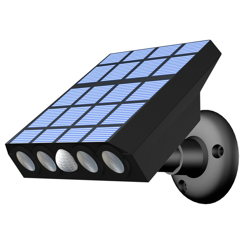 4 lampy solarne LED, PIR, IP65, do ogrodzenia/ścieżek, 3 tryby.