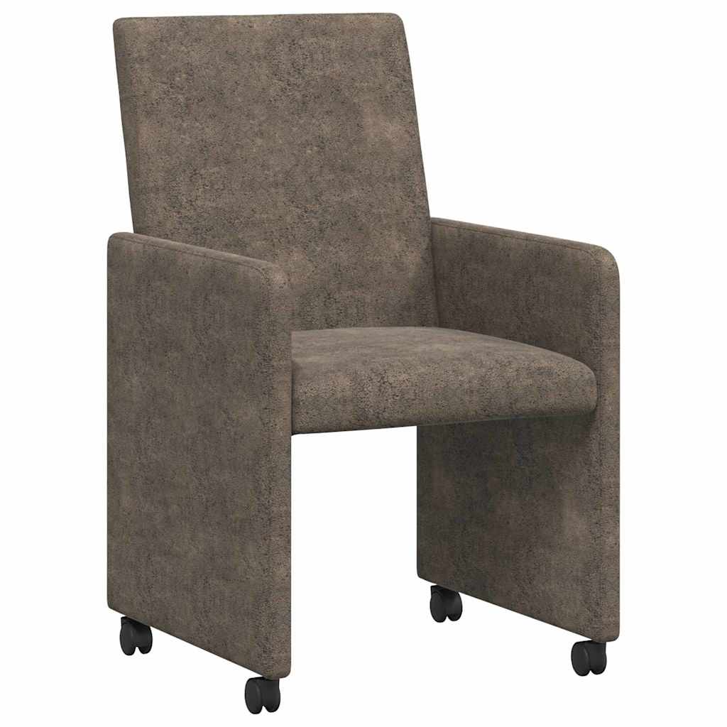 Krzesełka jadalne na kółkach 2 pcs ciemno szary 57 x 66 x 94 cm