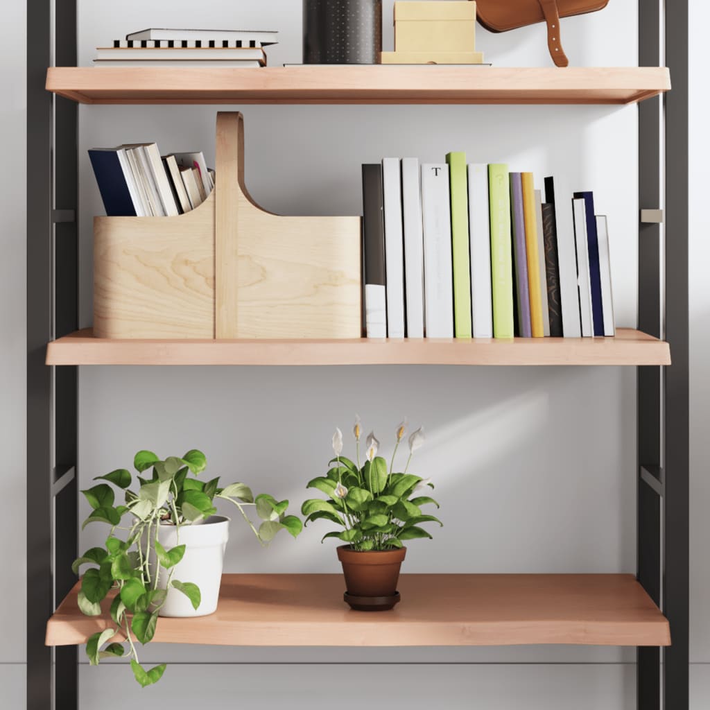 vidaXL Półka, brązowa, 80x40x(2-4) cm, lakierowane lite drewno dębowe