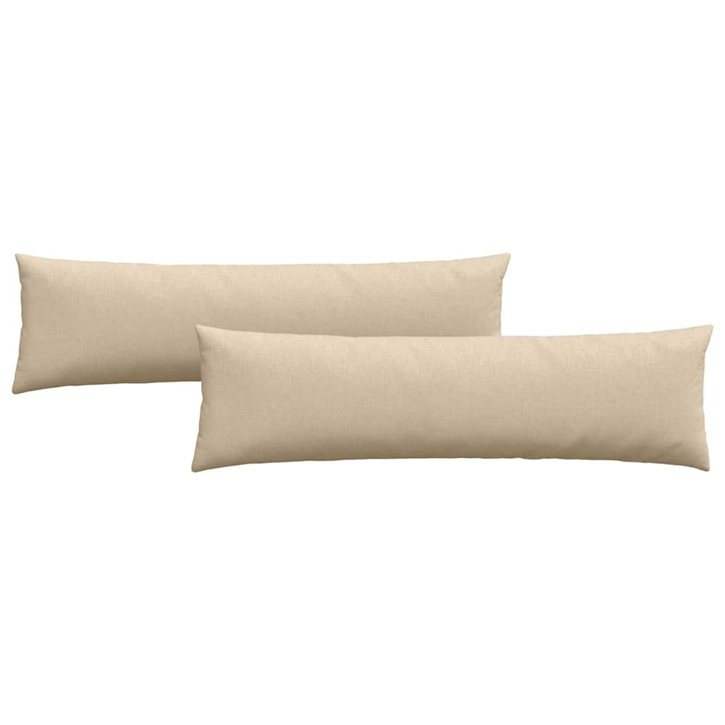 2x Poduszka Dekoracyjna 40x145 cm z Wypełnieniem Kremowa do Salonu na Sofę
