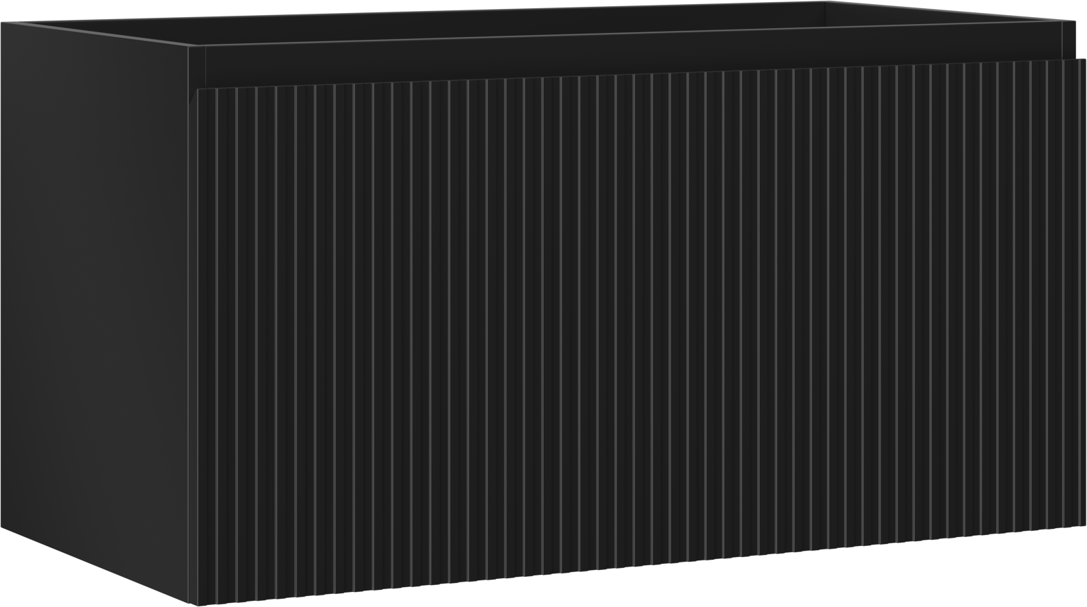 Mexen Rivel szafka łazienkowa podumywalkowa 90 cm, 1 szuflada, ryflowana , czarna mat - 91A20-09047-1-BF71