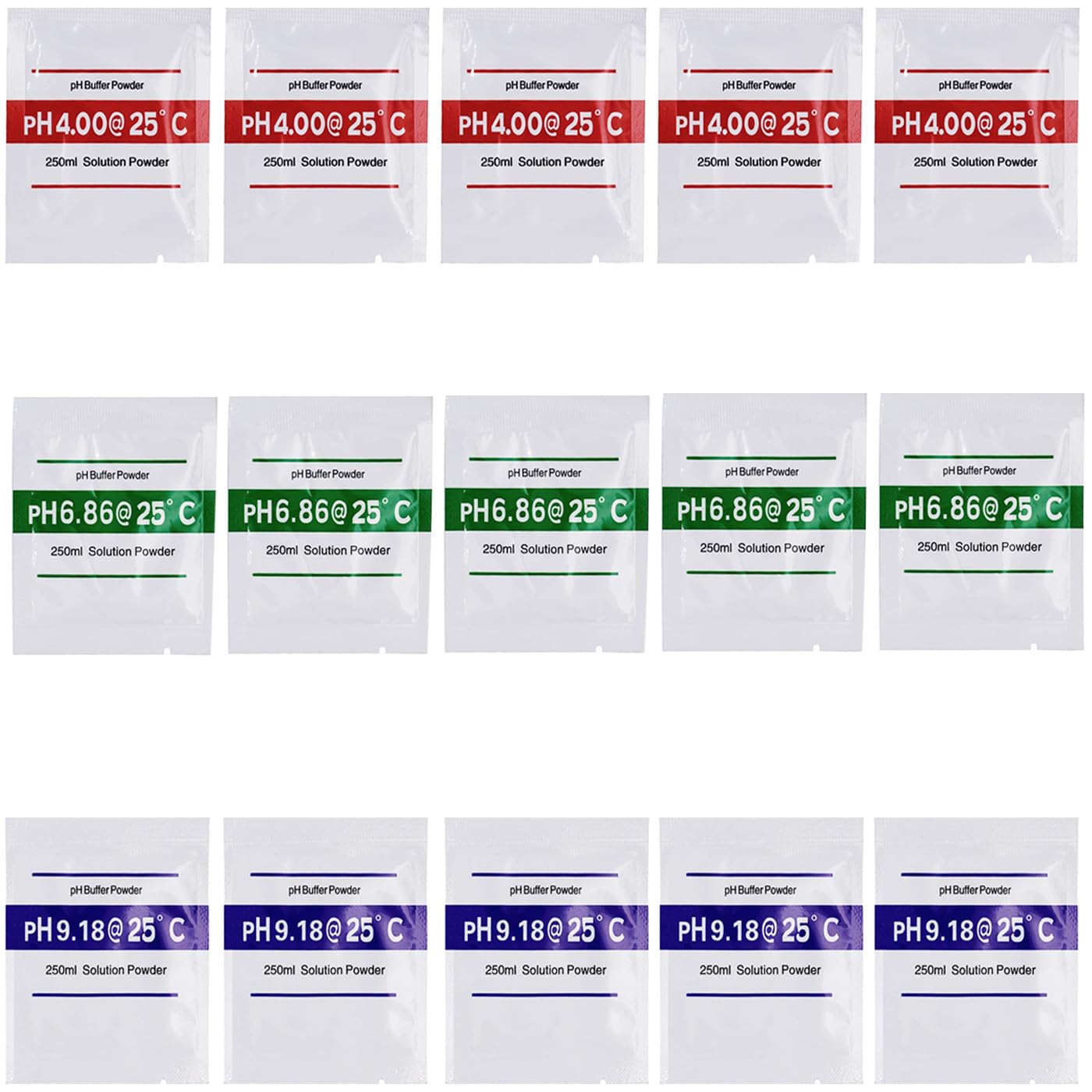 15 saszetek z proszkiem kalibracyjnym do pH-metru 4,00 | 6,86 | 9,18, proszek do kalibracji pH, roztwór buforowy pH