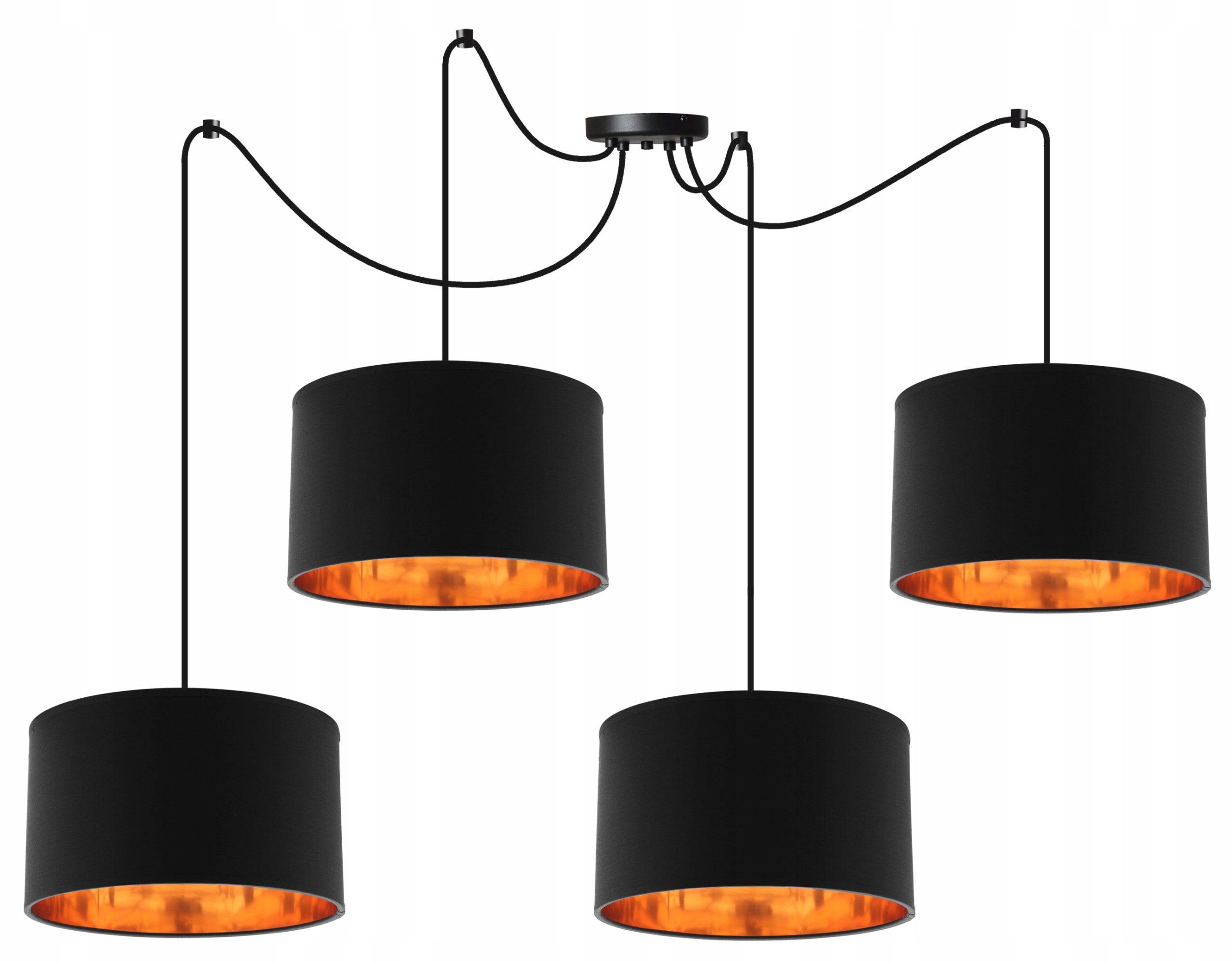 Lampa sufitowa wisząca Light Home LH Spider Shade 4x E27 abażur owalny czarny nowoczesna