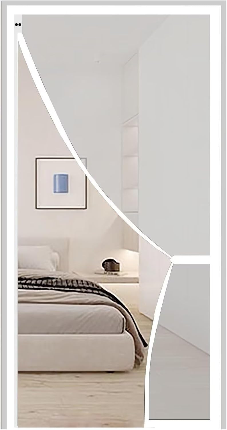 Moskitiera z automatycznie zamykaną magnetyczną zasłoną, otwierana z boku, biała (80 x 210 cm)