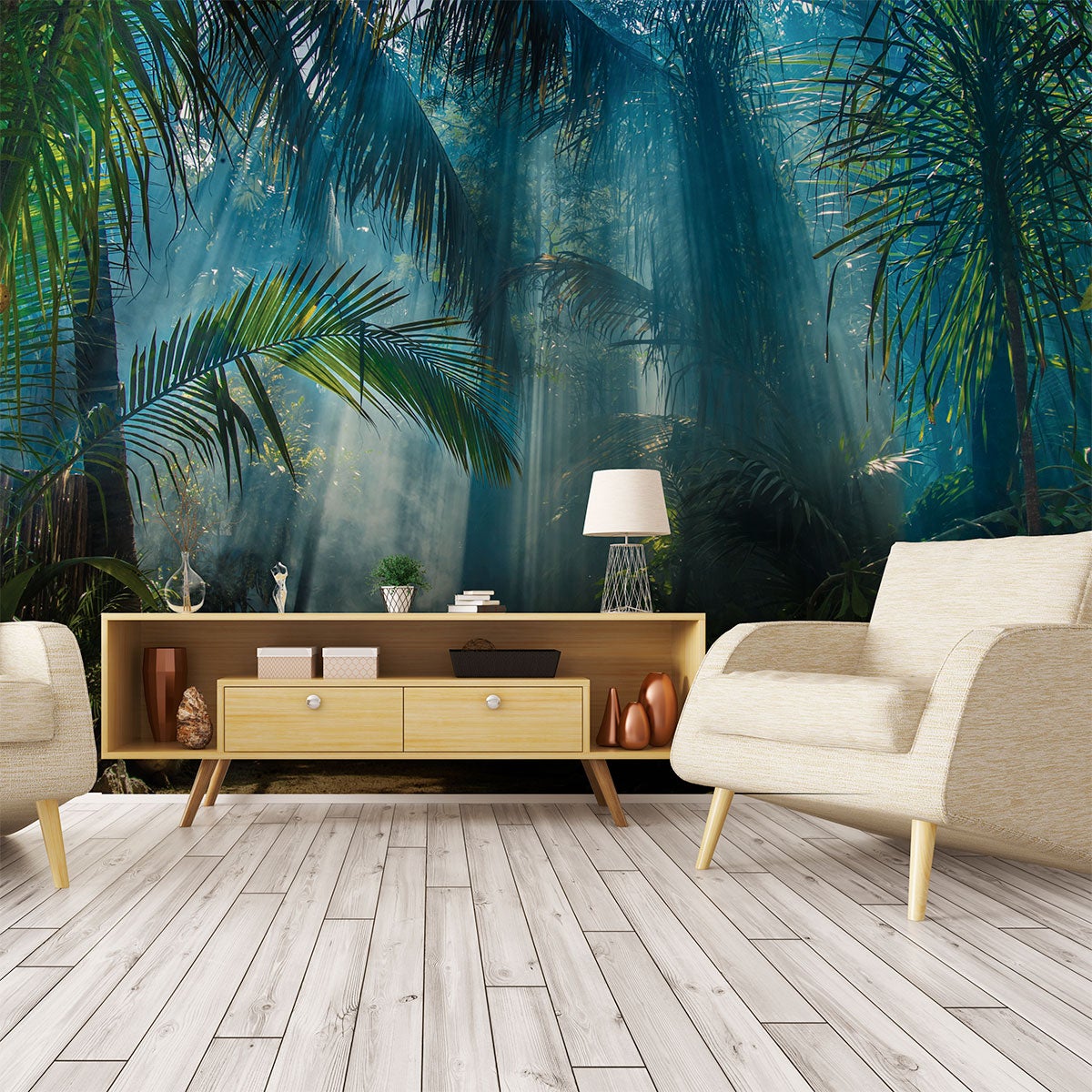 Tapeta panoramiczna z motywem dżungli, dżungla tropikalna, wys. 250 x szer. 360 cm