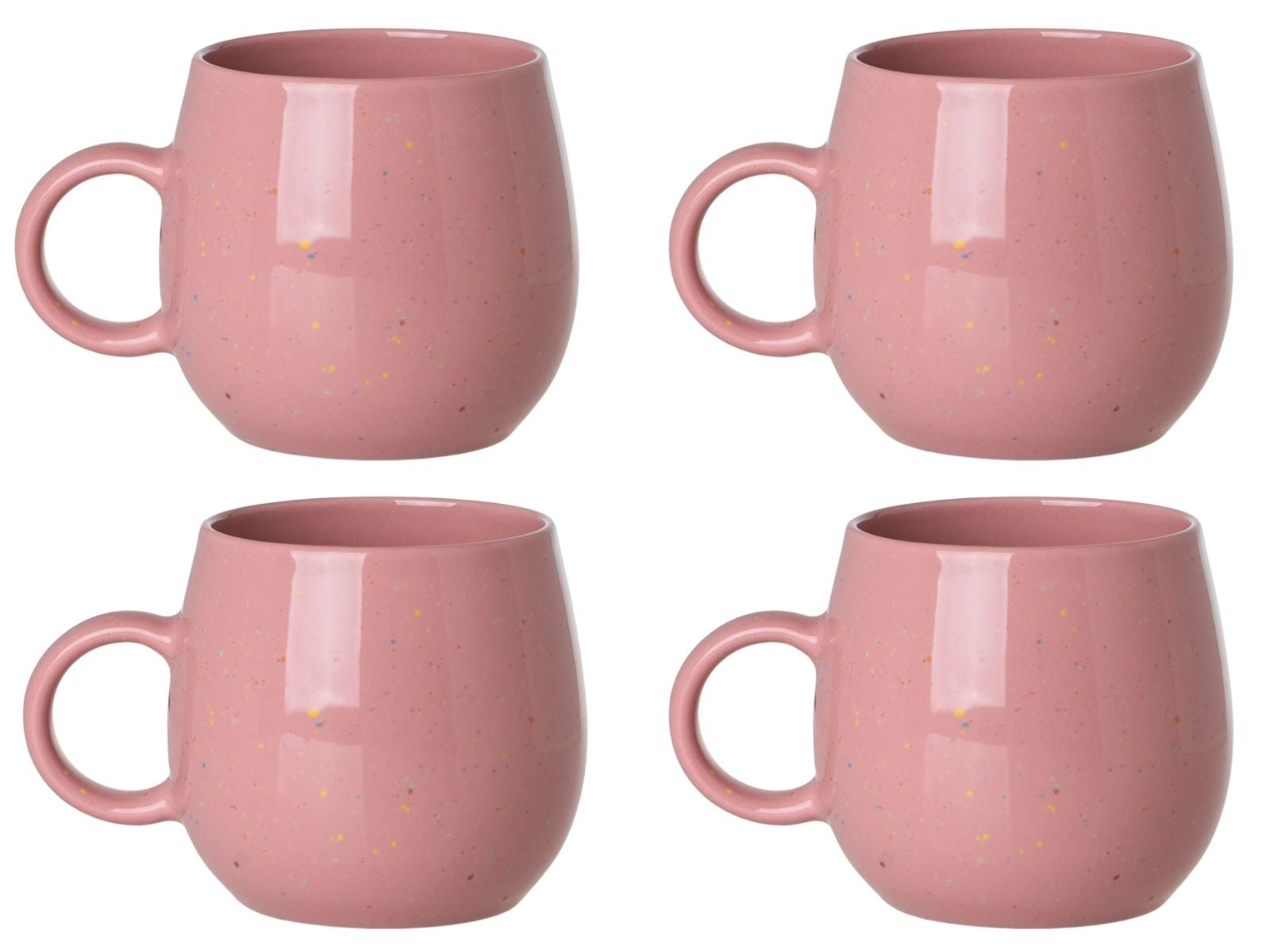 Komplet kubków Speckle Pop Estia różowe 480 ml porcelana 4 szt.