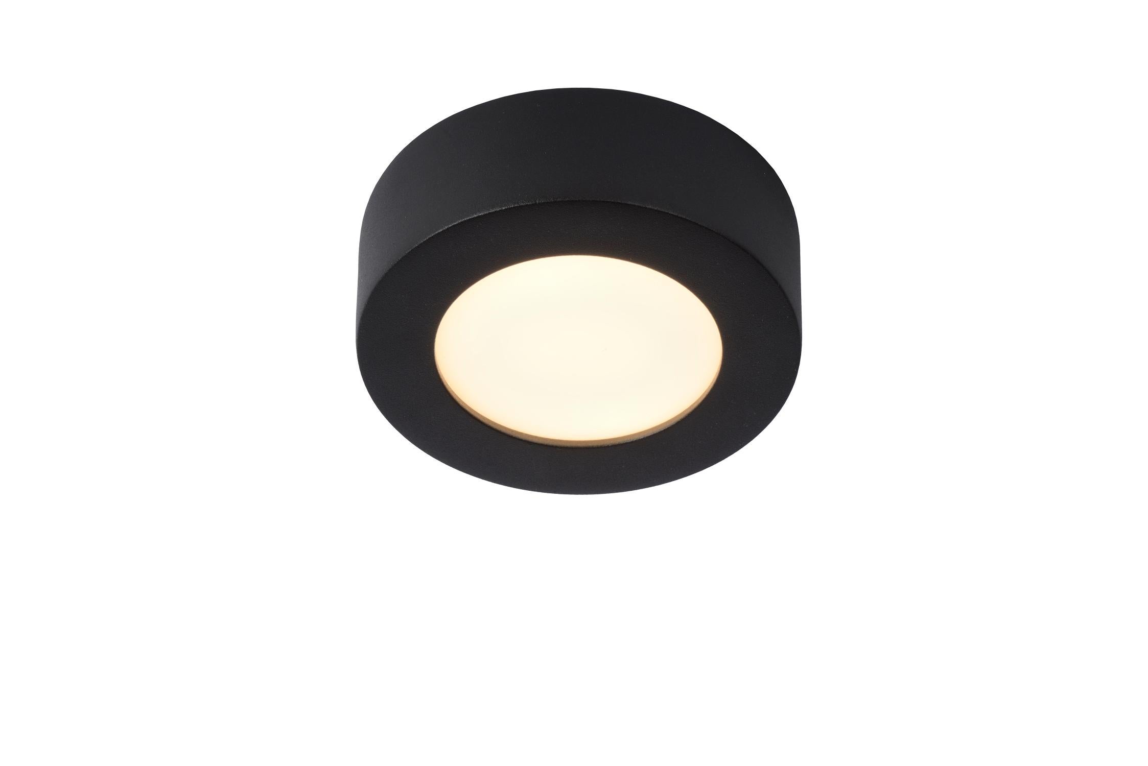 Plafon okrągły BRICE LED 8W Ciepła biel 827lm czarny wym:3,9x11,7x11,7cm IP44 Lucide