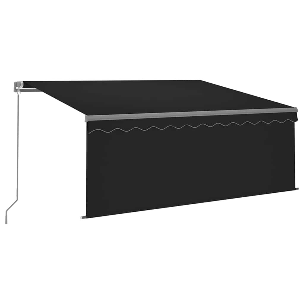 Markiza Tarasowa z Zasłoną i LED 350x250 cm Antracytowa z Antracytową Ramą