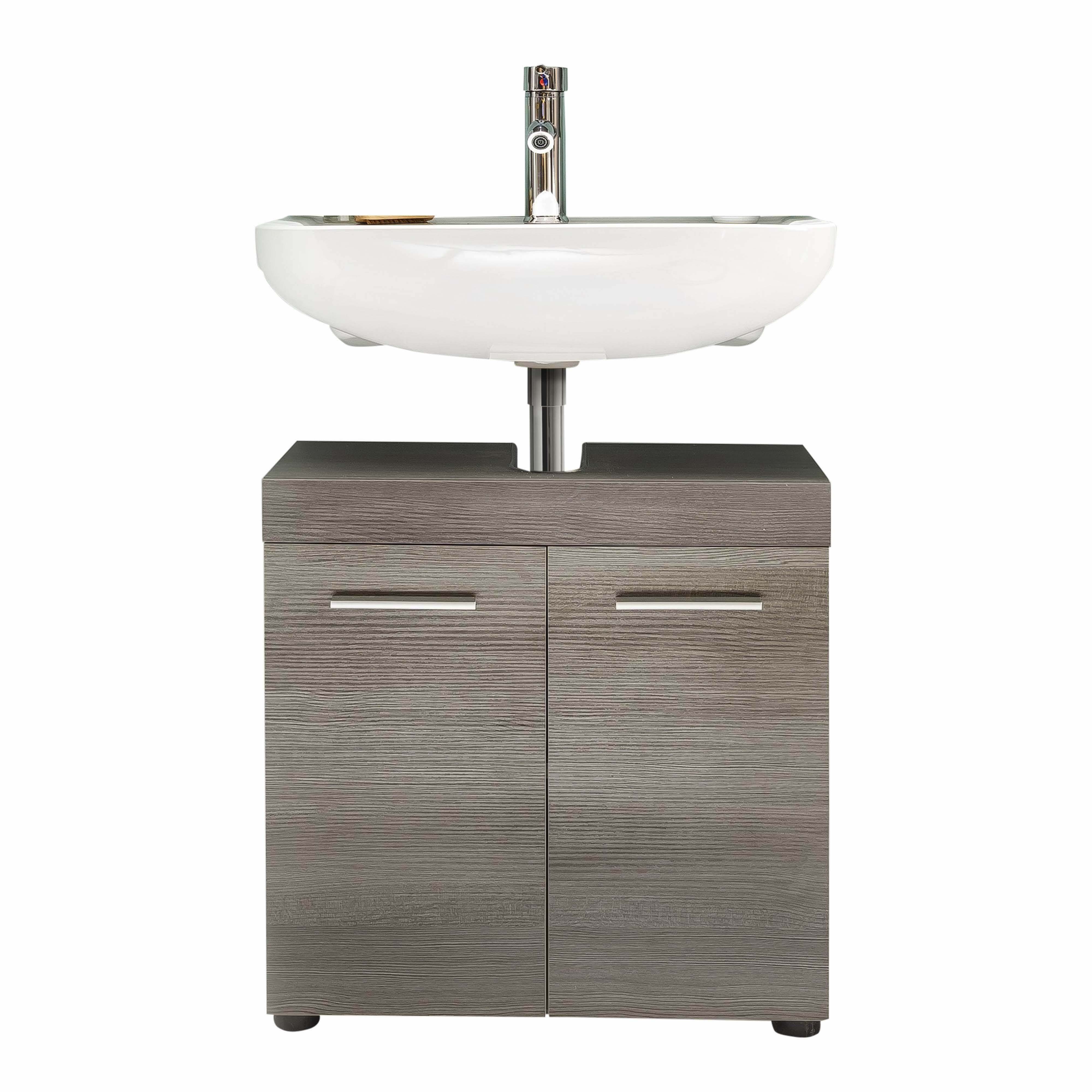 trendteam smart living Arredamenti, Legno, Argento fumé, 58 x 57 x 31 cm