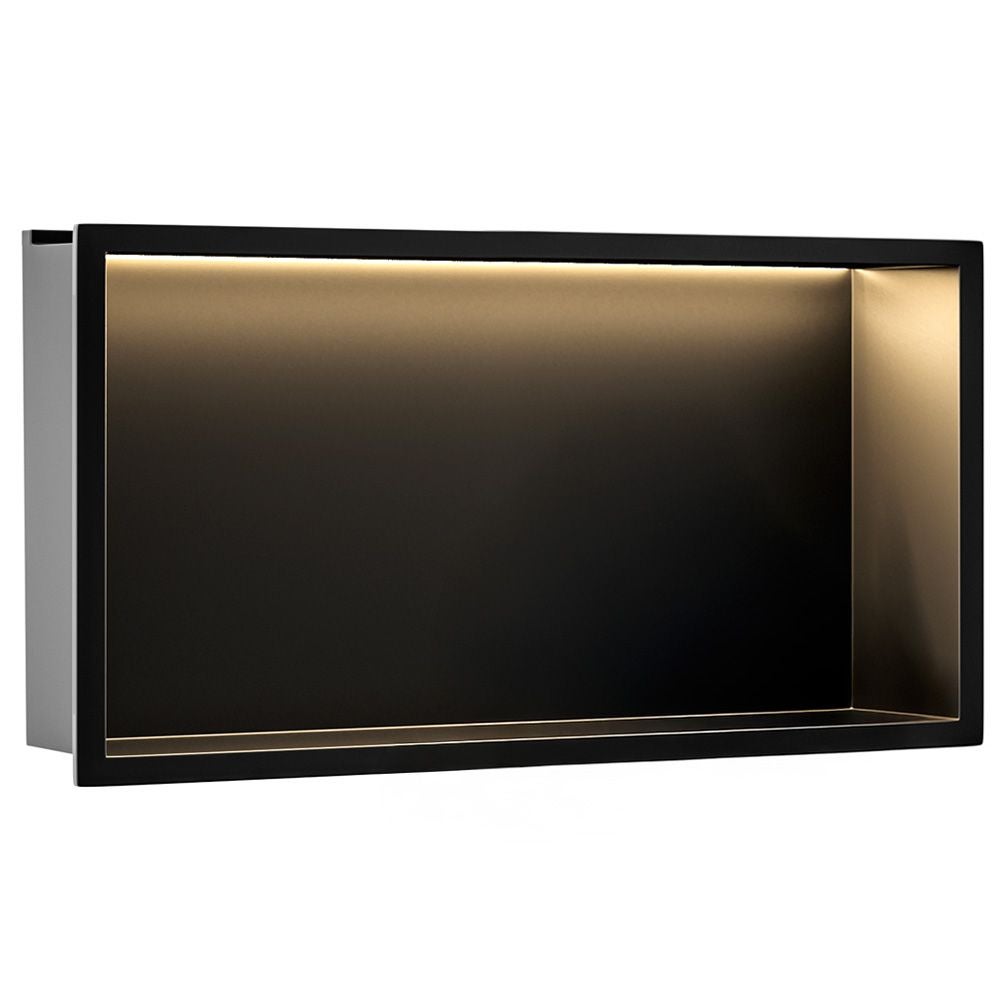 Półka Wnękowa Łazienkowa Rea Led 30x60 Czarna