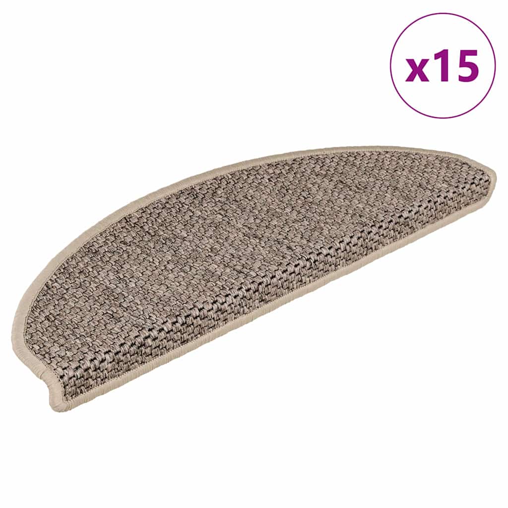 Samoprzylepne nakładki na schody, 15 szt., 65x21x4 cm, beżowe vidaXL