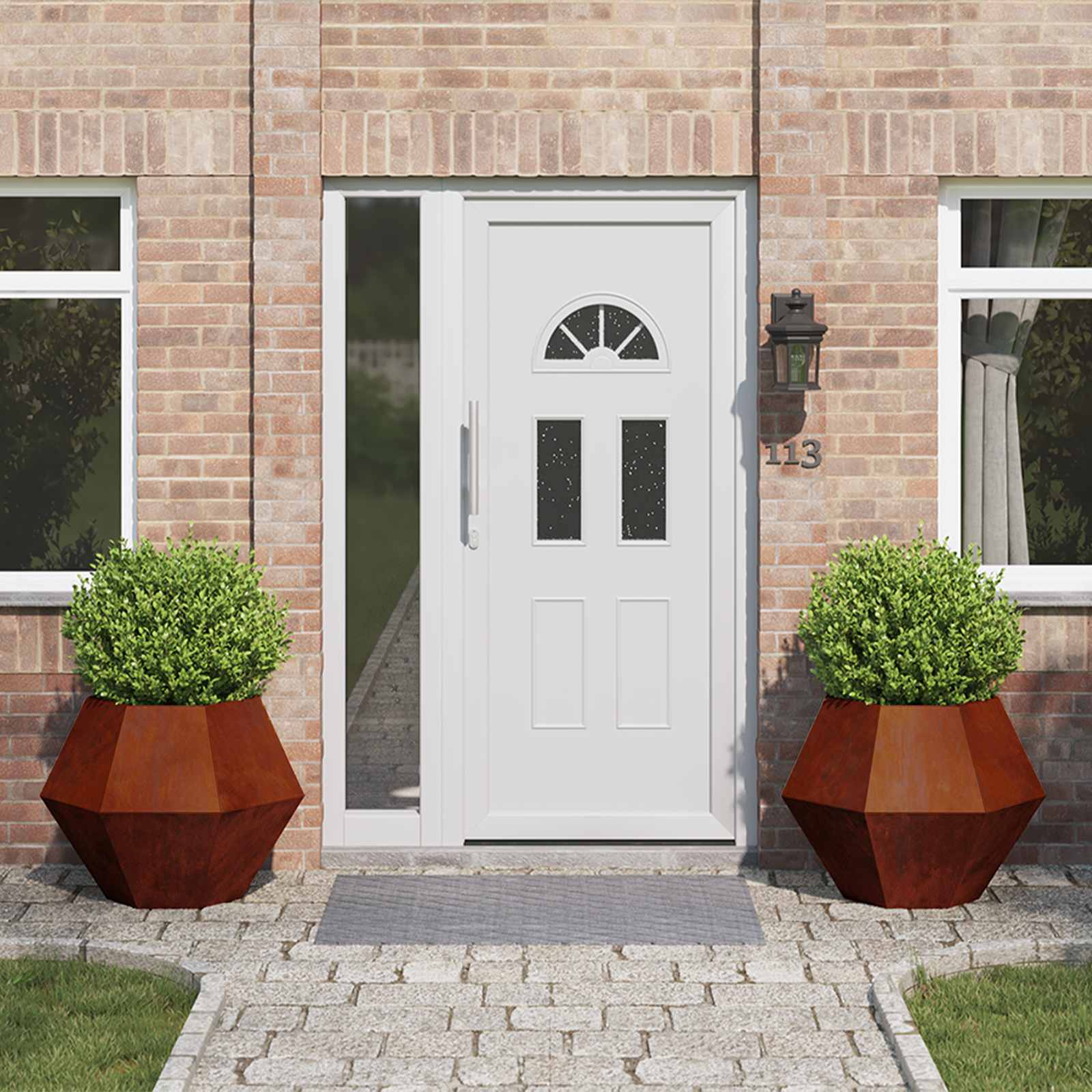 Donica 2 pcs Rdzawy 75 x 75 x 60 cm vidaXL