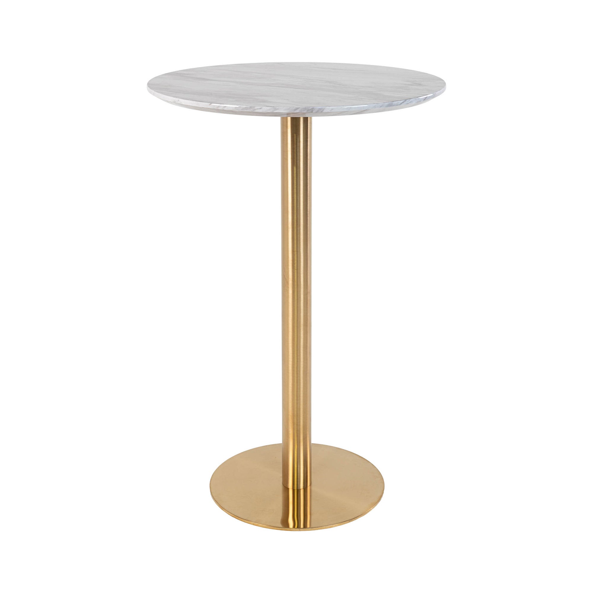 House Nordic Tavolo da Bar di Aspetto in Marmo e Base in Ottone Ø 70 x 105 cm