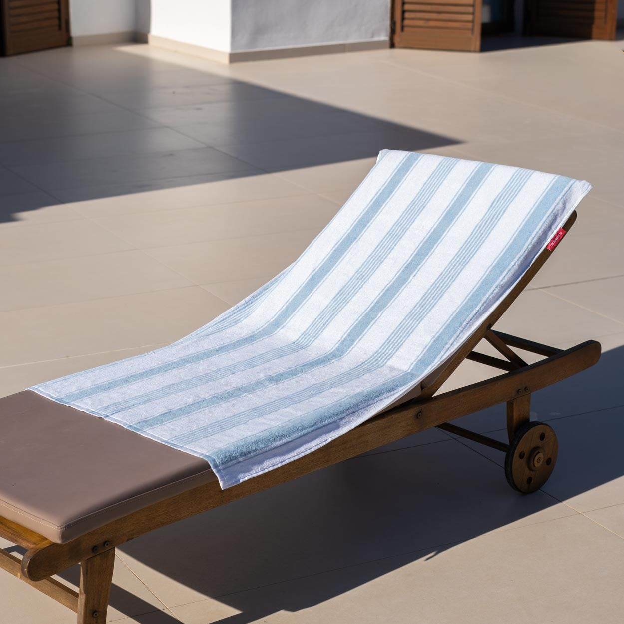 Flamingueo Ręcznik Plażowy Na Leżak Bawełna 180x76,5 cm Z Zakładką Niebieski