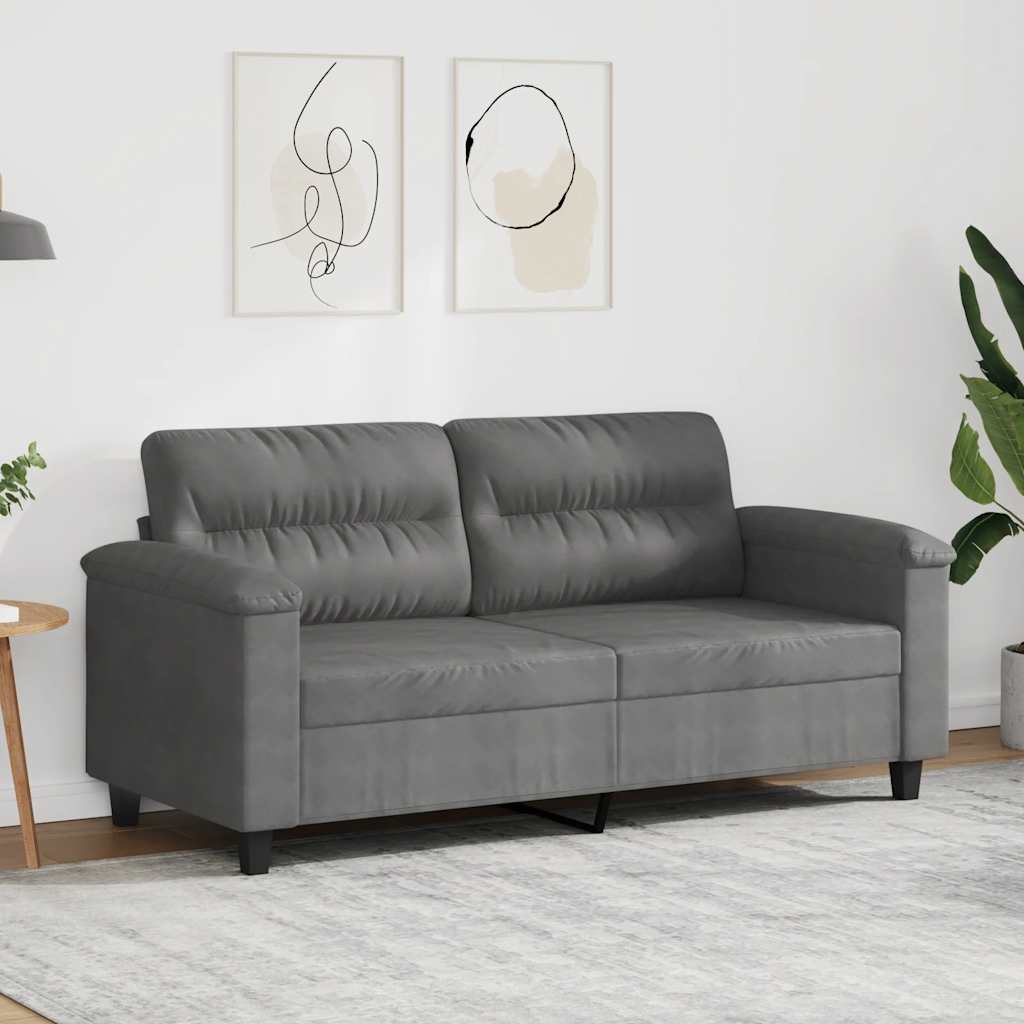 Sofa 2-osobowa, ciemnoszary, 140 cm, tapicerowana mikrofibrą vidaXL