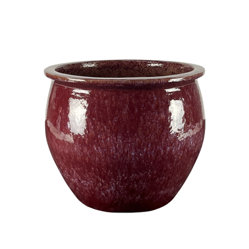 Donica ceramiczna Provencelia NEWTON Liliowy, sred.44 x H35 cm, mrozoodporna, rękodzieło, szkliwiona