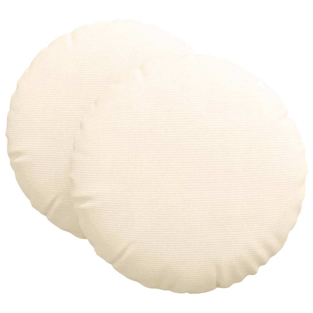 Poduszki na siedziska 2 pcs Kremowy Ø60 x 21 cm