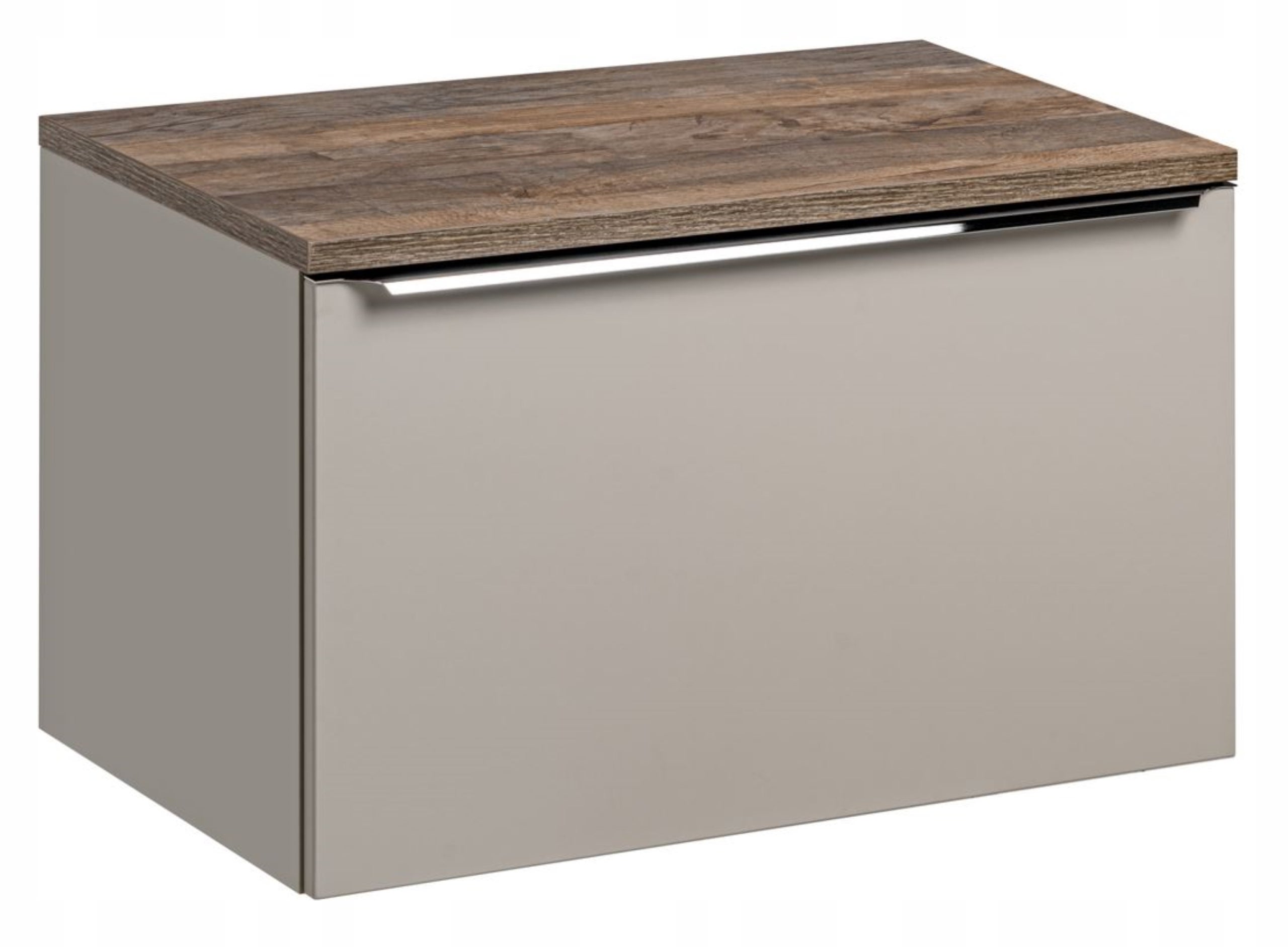Szafka łazienkowa SANTA FE 80 cm taupe z blatem dąb Santa Fe pod umywalkę