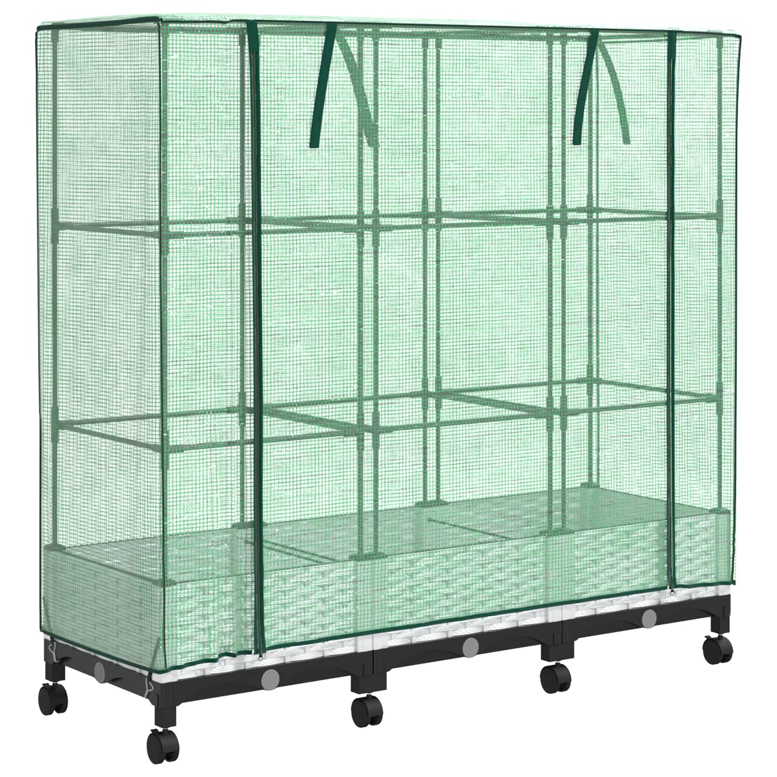 3x Donica Ogrodowa z Polipropylenu 120x40x129 cm Biała na Taras