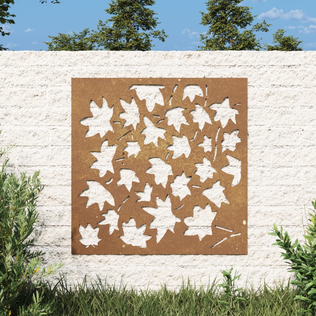 Ogrodowa dekoracja ścienna, 55x55 cm, stal kortenowska, klon vidaXL