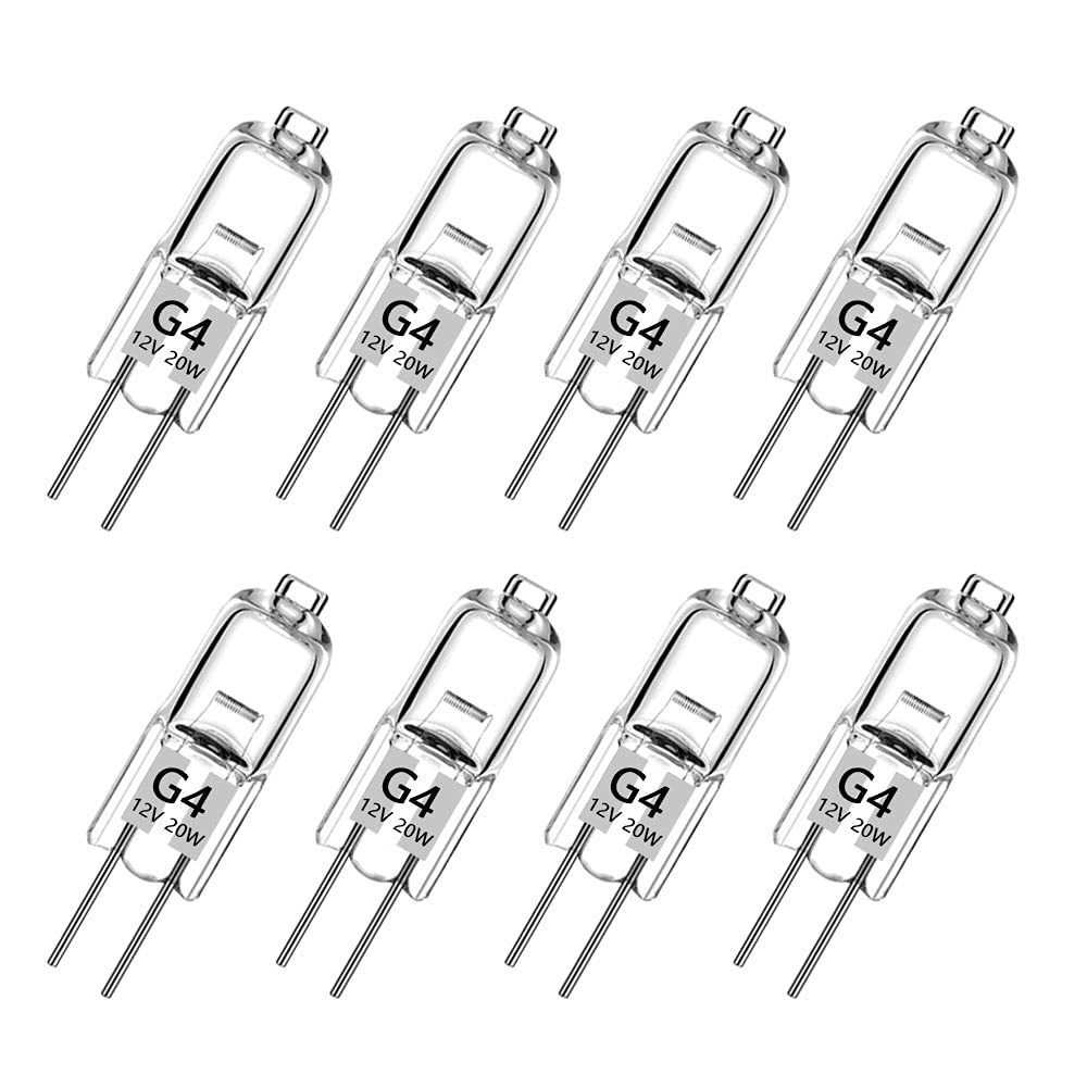 Żarówka halogenowa G4, ciepła biała żarówka G4 12V 20W, 2800K, 240LM, możliwość ściemniania, żarówka halogenowa, przezroczysta żarówka kapsułkowa Opak