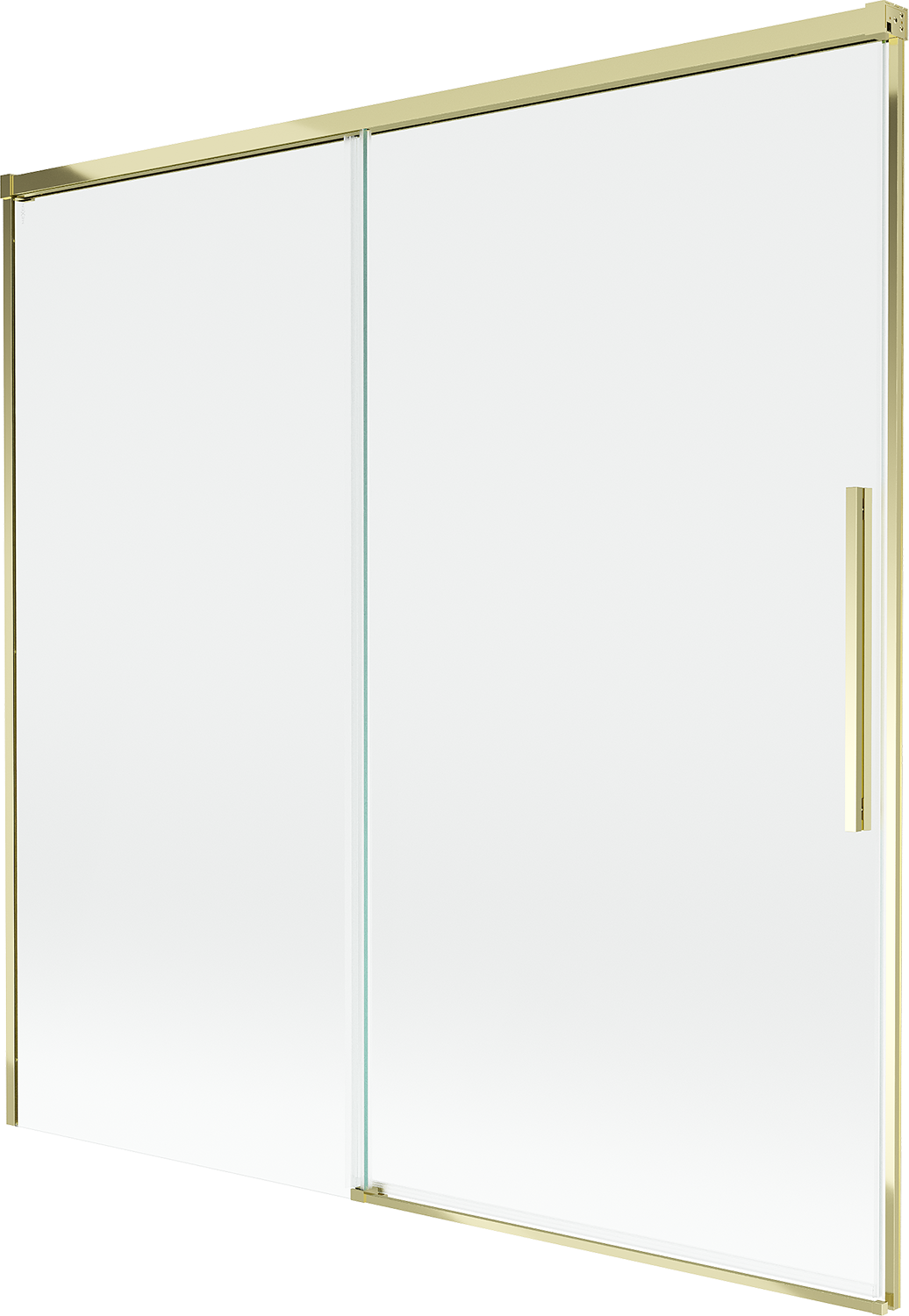 Mexen Rox parawan nawannowy 2-skrzydłowy rozsuwany 160 x 150 cm, transparent, złoty - 8C9-160-001-50-00